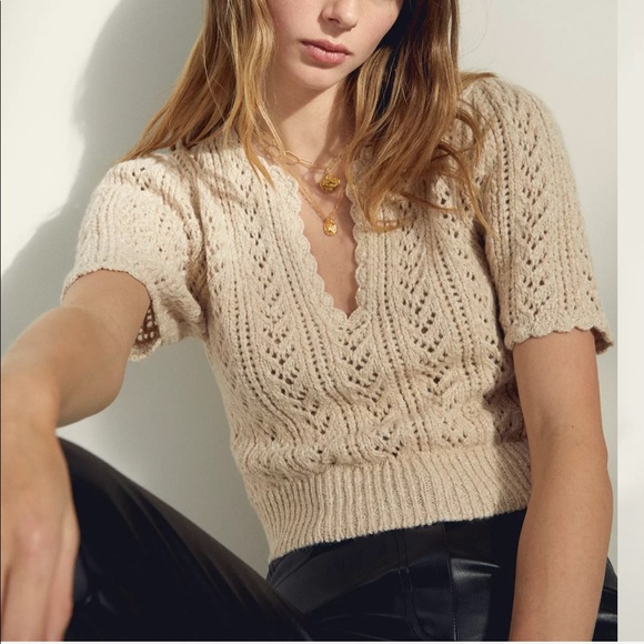Aritzia Sweaters - WILFRED CROCHET V NECK SWEATER